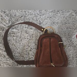 VALENTINO Backpack purse brown leather made in Italy 🇮🇹